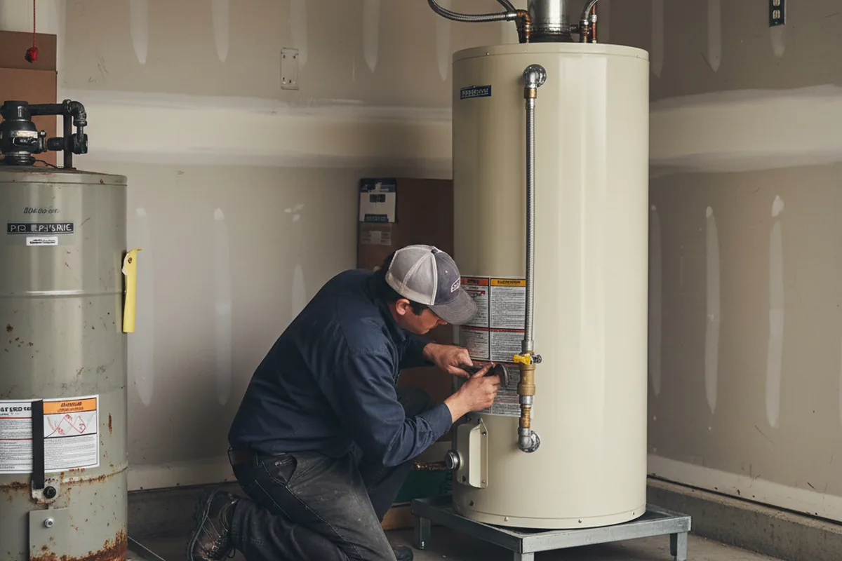 Water heater and shutoff valve replacement in Blandford