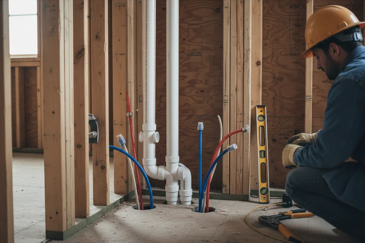 Drain and supply rough-in during Garbage Disposal Repair in Blandford
