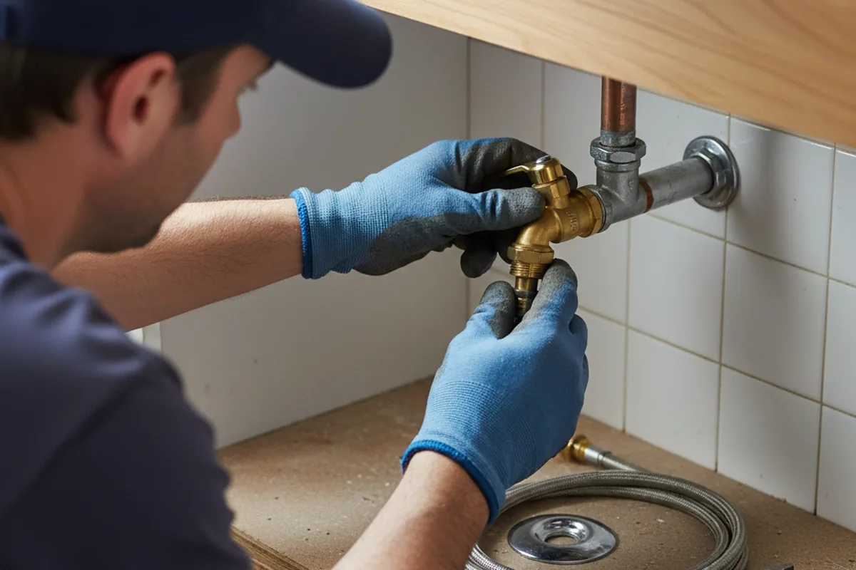Shutoff valve and fitting work during Emergency Plumbing in Blandford